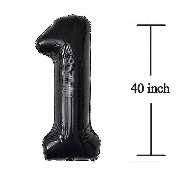 Jonhamwelbor 16 Number Balloons Black Big Giant Jumbo Big Large 16 or 61 Foil Mylar Helium Number Balloons Black 16th 61st Birthday Party Anniversary Events Decorations for Boy Girl - Image 2